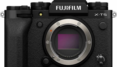 Fujifilm X-T5 mirrorless camera body front view with lens mount visible