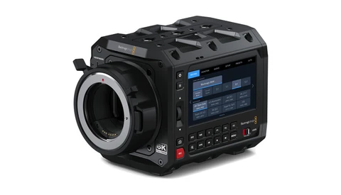 Blackmagic URSA Mini Pro 12K cinema camera with articulated monitor and control panel