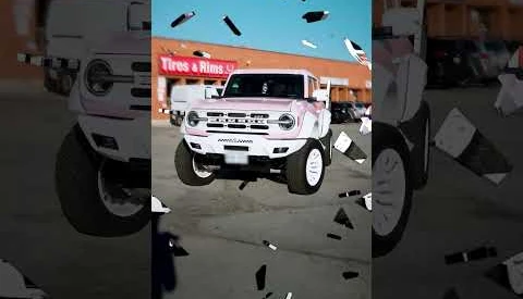 View Cute Baby Pink & White Ford Bronco Wrap Reveal! 💕 Tough Meets Adorable by Wrap Senators