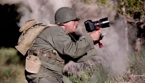 WWII Video Replaces Guns With DSLRs + Behind The Scenes + Explosions!