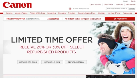 Act Fast: Canon Offering 20-30% off Select Refurb Gear