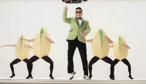 BTS of the Pistachio Super Bowl Ad Performed by PSY