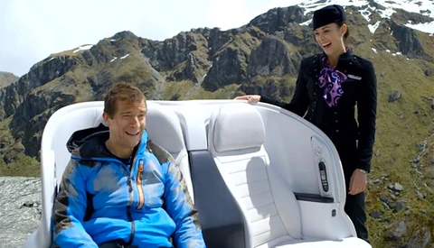 The Making Of A Fun Airline Safety Video With Bear Grylls