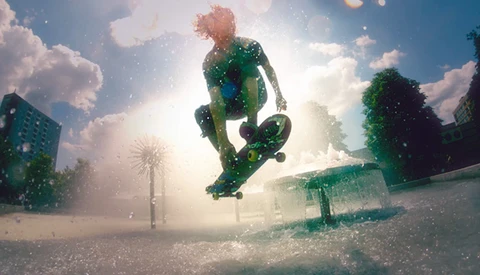 High Speed Cameras And Colored Powder Make For A Surreal Skateboarding Video
