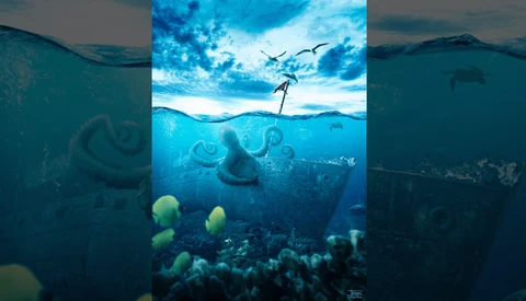 Tutorial on Creating a Realistic Underwater Scene from Stock Images