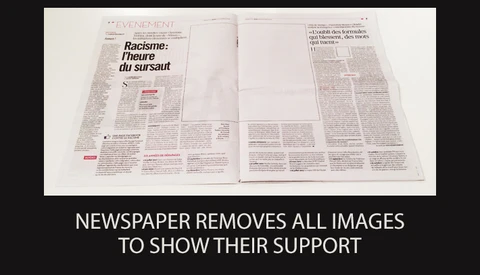 Newspaper Removes All Images to Show Support for Photographers