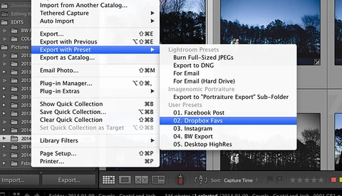 Using Lightroom Export Presets to Speed Up Your Workflow