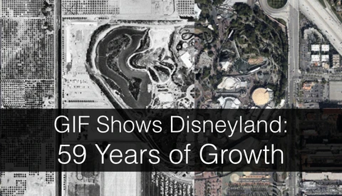 Then and Now: Bird's Eye View of Disneyland from 1955 and 2014