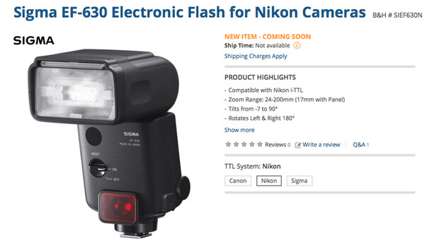 New Sigma EF-630 Flash Coming Soon | Fstoppers