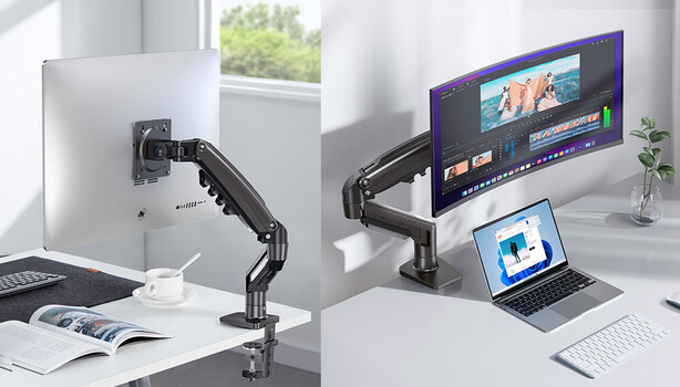 HUANUO FlowLift Monitor Arm Offers Affordable Desk Space Solution