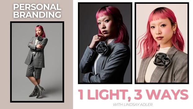 One Light Setup Creates Three Distinct Personal Branding Looks