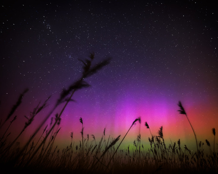 northern lights night sky landscape