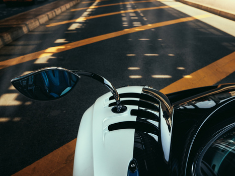 Detail shot of the mirror and fender on the Pagani Huayra Huayra Pagani automotive phase one mirror commercial profoto
