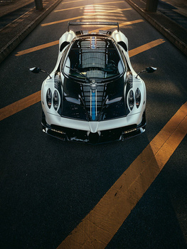 A birds eye view of the Pagani Huayra. Pagani Huayra Hyper Car Supercar profoto phase one fstoppers automotive photography