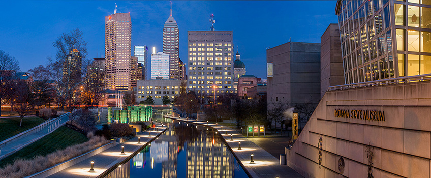 Indianapolis, IN Skyline viewed from Indiana State Museum