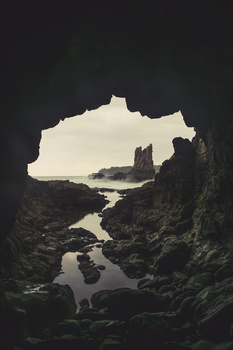 Cathedral Cave seascape, long exposure, landscape, cave