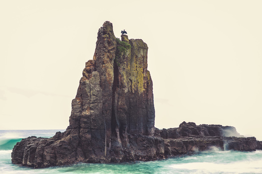 Cathedral Rock seascape, long exposure, landscape