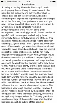 Renowned Music Photographer Quits the Industry, Cites Misogyny From