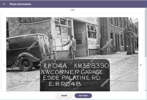 Timepix website showing a petrol station in Manchester