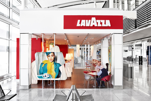 commercial image of a coffee shop taken in an airport