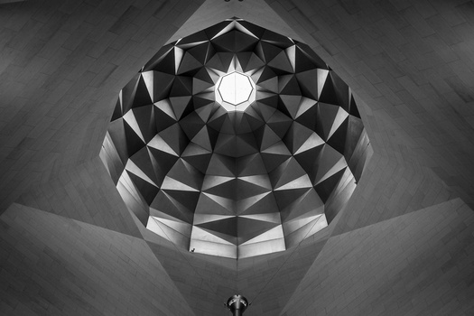architectural monochrome photography in a museum