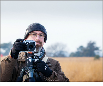 Me photographing with the Hasselblad X1D-50c. This large format sensor delivers an impressive amount of resolution and details, but it will be more difficult to get everything within the depth of field, even when using small apertures. (credit: photo by H