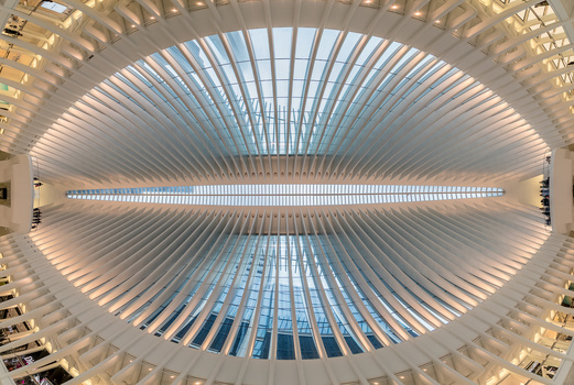 Extreme wide angle view of the Oculus Station in NYC Extreme wide angle view of the Oculus Station in NYC