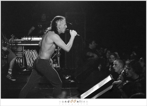 The band Tool, live in 1994 when digital photography was science fiction. Shot with a Minolta X500 and f/2.4 100mm lens on a pushed Ilford HP5 black and white film