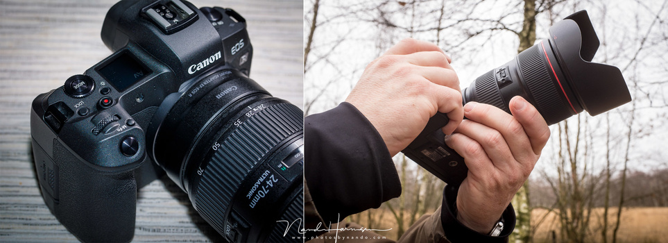 For me the Canon is perfect is size and the grip feels very convenient. The ergonomics make it easy to shoot with one hand.