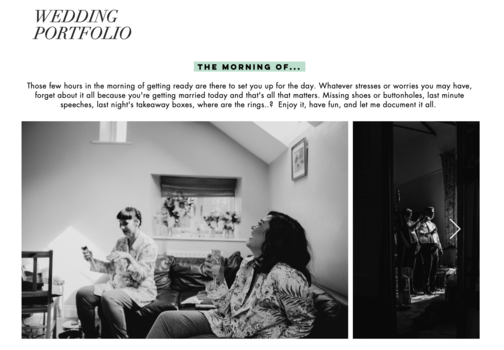 Creating wedding portfolio online A wedding portfolio gallery online