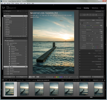 Every image of the series must receive the same post processing. This is made very easy in Lightroom by synchronizing settings.After importing all images in Lightroom, you can do the post processing you always do. But be careful with Lens profiles. Disabl
