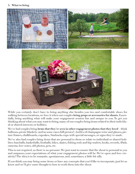Series of engagement shoot props