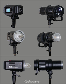 The Godox AD600 next to the Profoto A1. Two comparible flashes that work perfectly. The Godox is relatively cheap, the Profoto is very expensive. Both have their strengths and their weaknesses.