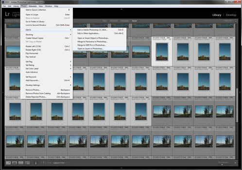 Make sure all images get the same post processing before loading all images as layers in Photoshop. With Lightroom the steps are easy but you can do it manually also.