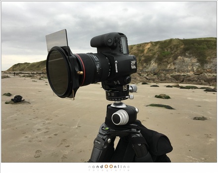A real world example of a portrait orientated camera, with filters for a long exposure. The L-bracket makes this so much easier.