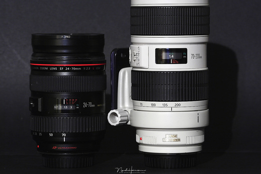 With only two zoom lenses you can have a focal range between 24 mm and 200 mm. This is the popular 24-70 mm and 70-200 mm lens from Canon, but almost all manufacturers have these two available. It is a wonderful basic set for most sorts of photography.