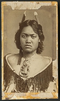 Vintage portrait of a Māori woman