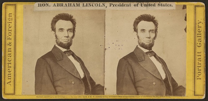 stereoscopic image of Abraham Lincoln