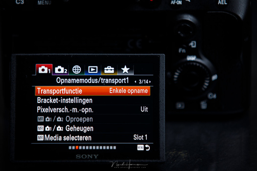 A typical Sony menu, often considered as one of the most troublesome. It can be a pain to search for a certain function or option. Fortunately a camera like this can be customized in such a way, that you don't have to go through the menu every time.