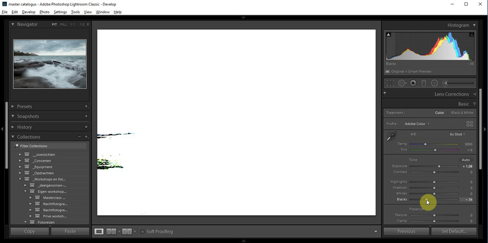 When setting the black point, using the alt key makes it much easier. When something becomes visible, that point will be pure black.