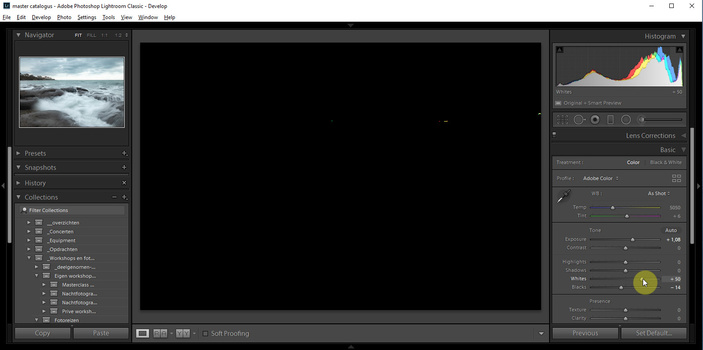 When setting the white point, using the alt key makes it much easier. When something becomes visible, that point will be pure white.