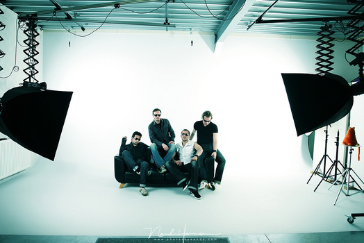 I shot the Dutch rock band Hangover Hero in a large studio with use of softboxes. With this the light can be shaped just the way you like.