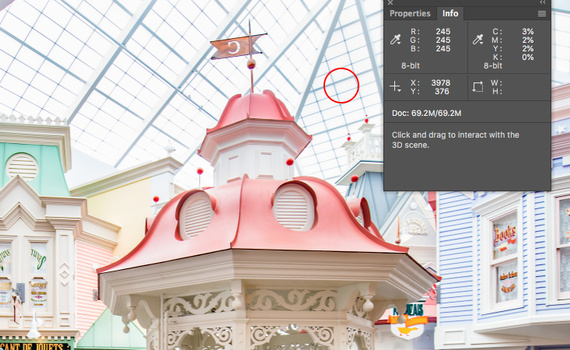 a screen shot of a reading from the info panel in Photoshop