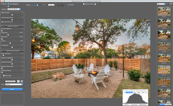 a screen shot of Photomatix tone mapping