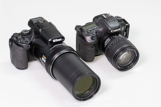 The Coolpix P1000 is not a small camera. It has the size of a Canon EOS 7D mark II. But if you would place a similar zoom lens to the DSLR, it probably would be impossible to carry with you, something you can do easily with the P1000