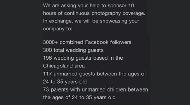 Photographer Asked To Shoot 10 Hour Wedding For Free In Exchange For Exposure To Couple S 300 Guests Fstoppers
