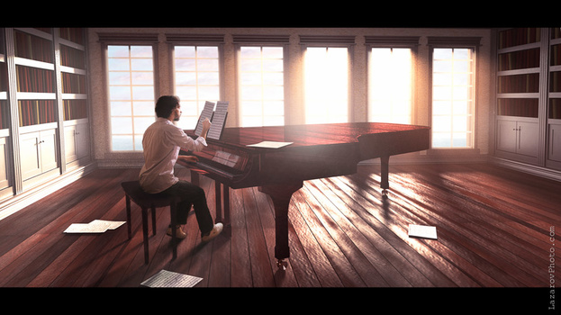 Me in a 3D room with a grand piano Me in a 3D room with a grand piano