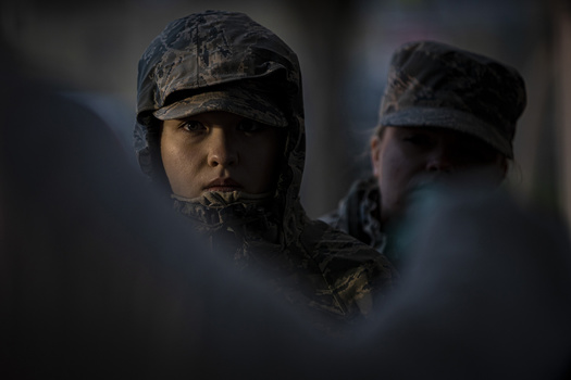 Documenting the pandemic at test centres. New Jersey National Guards on duty