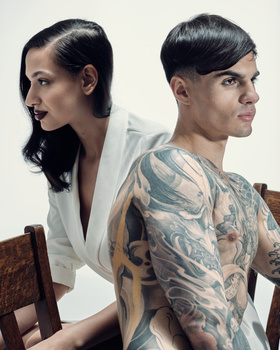 two models, brighter, warmer, chairs