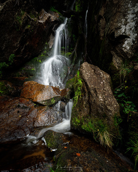Four images are used in this vertical panorama, with the camera in horizontal position. The location was too tight to get the waterfal captured in one image. (EOS 5Dmk4 + TS-E 24L II, ISO100, f/11, 1s, Kase CPL filter)